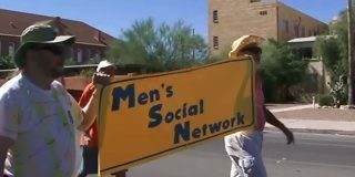 Mens Social Network Marching During the Tucson Pride Parade