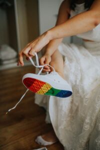 Rainbow sole sneakers