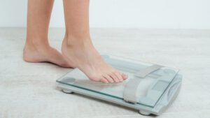 Feet on a bathroom scale