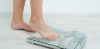 Feet on a bathroom scale