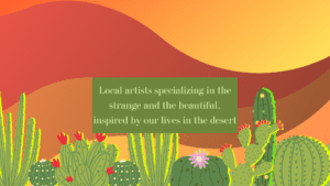 Graphic image of the sonoran desert with the desert rat art collective statement