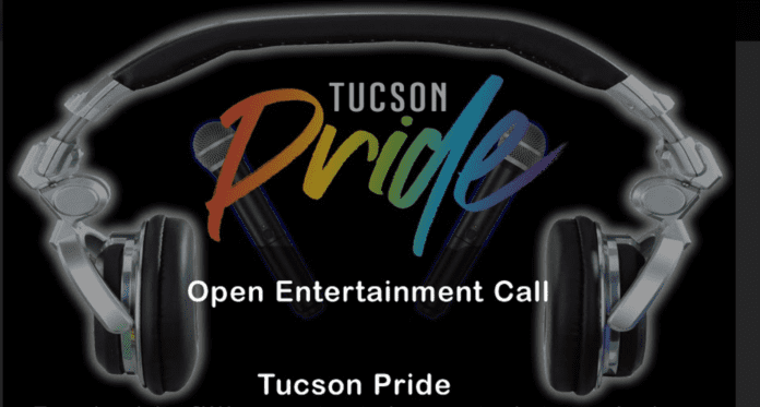 Image of headphones with Tucson Pride Logo in them