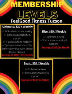 FeelGood Fitness Tucson membership flyer