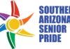 Tucson Senior Pride Logo of a rainbow sun