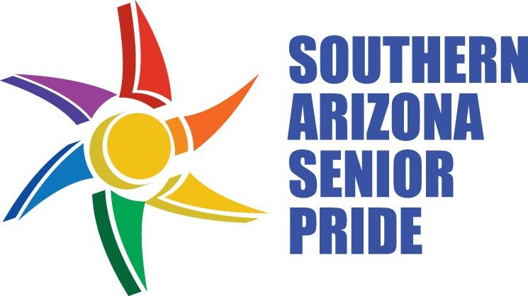 Tucson Senior Pride Logo of a rainbow sun