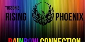 Rainbow connection over a rainbow background